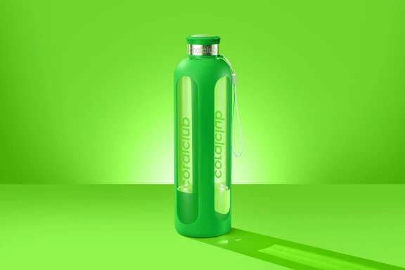 Stikla pudele "ClearWater", zaļa