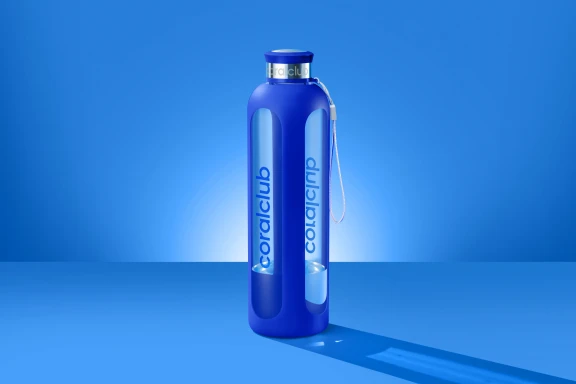 Stikla pudele "ClearWater", zila